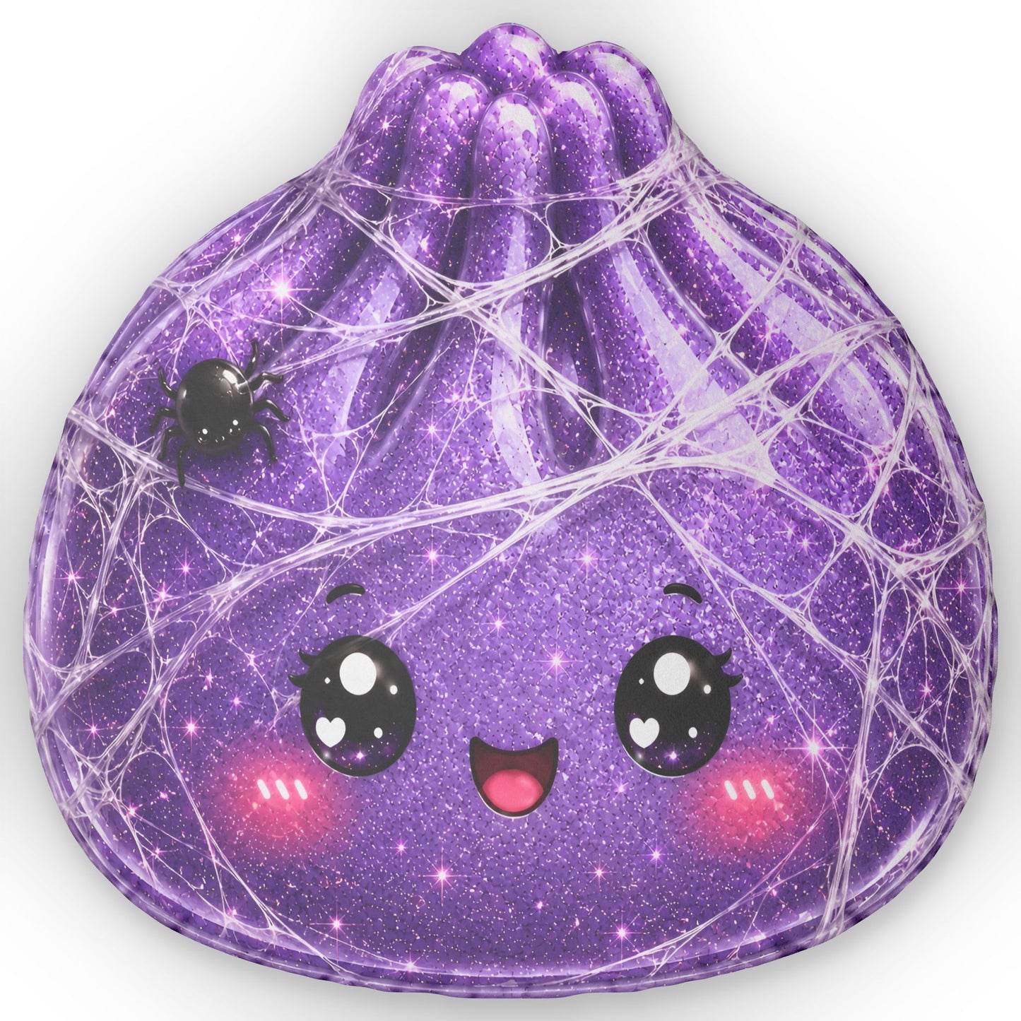 Kawaii Purple Spiderweb Plush Pillow — Cute Halloween Decorative Cushion