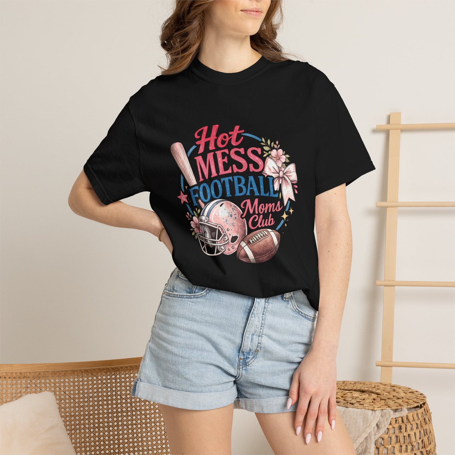 Hot Mess Football Moms Club T-Shirt