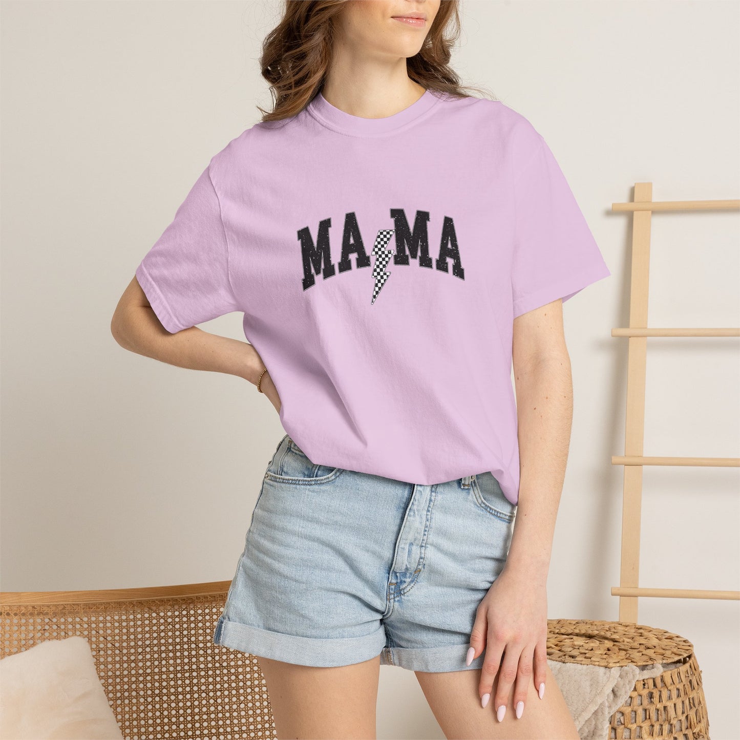 Mama Lightning T‑Shirt — “Running on School Pickup & Caffeine” Graphic Tee