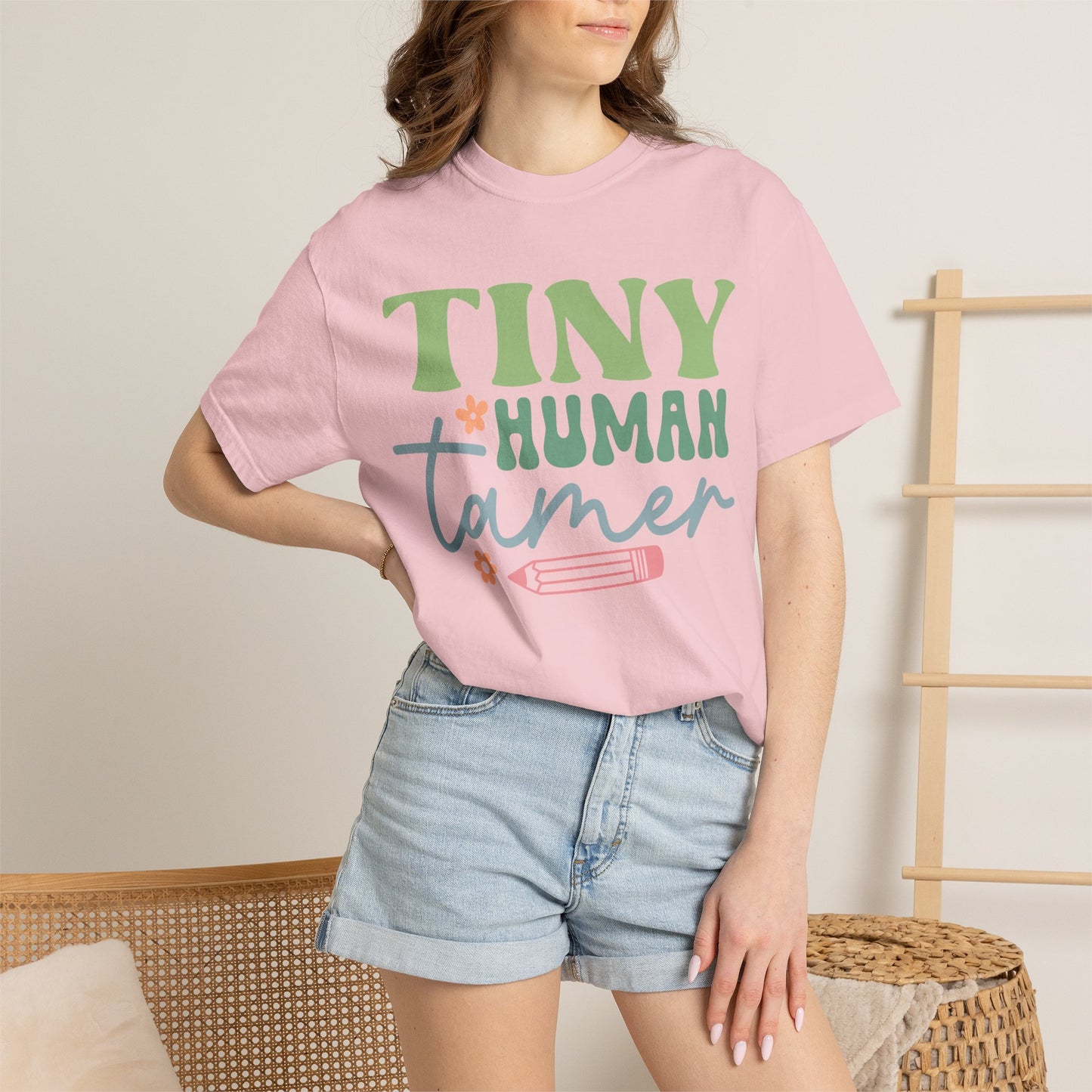 Tiny Human Tamer T-Shirt – Cute Parent/Teacher Graphic Tee