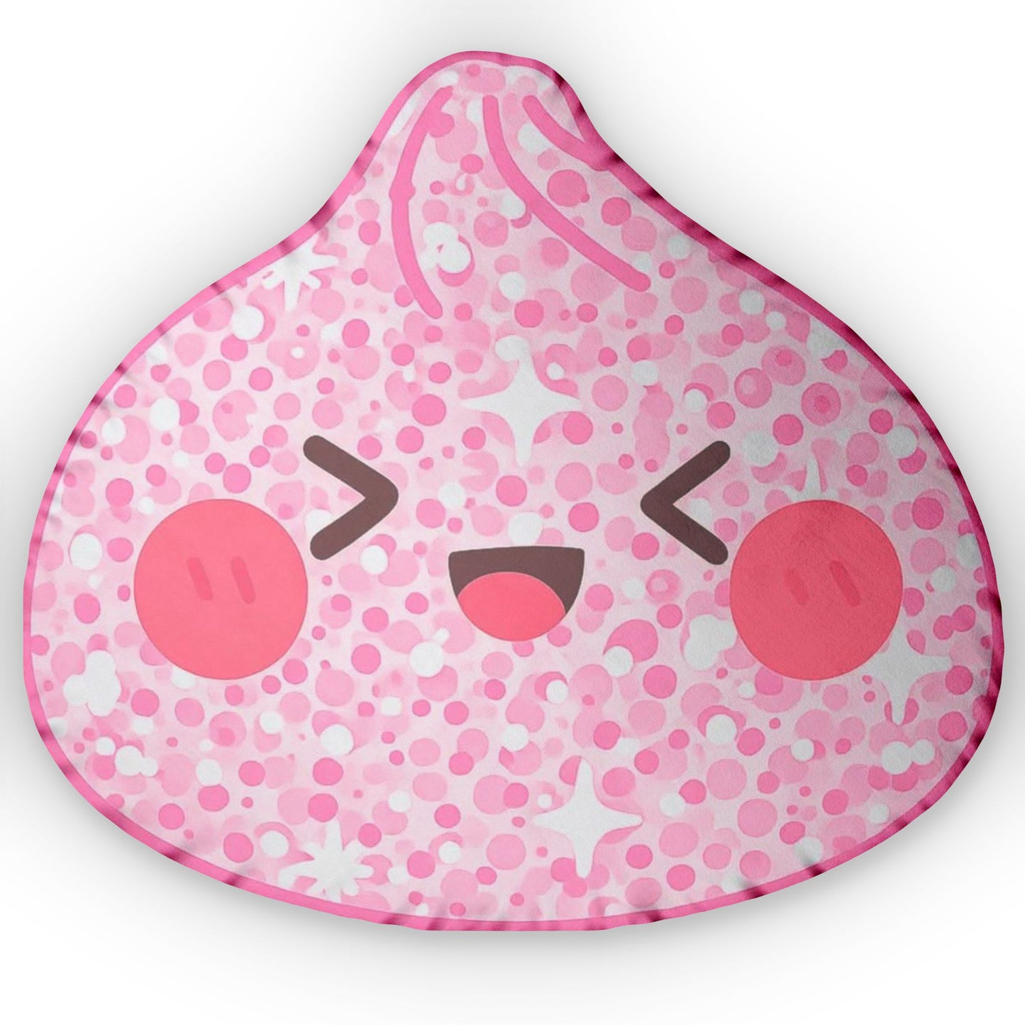 Kawaii Pink Sparkle Face Custom Shaped Pillow