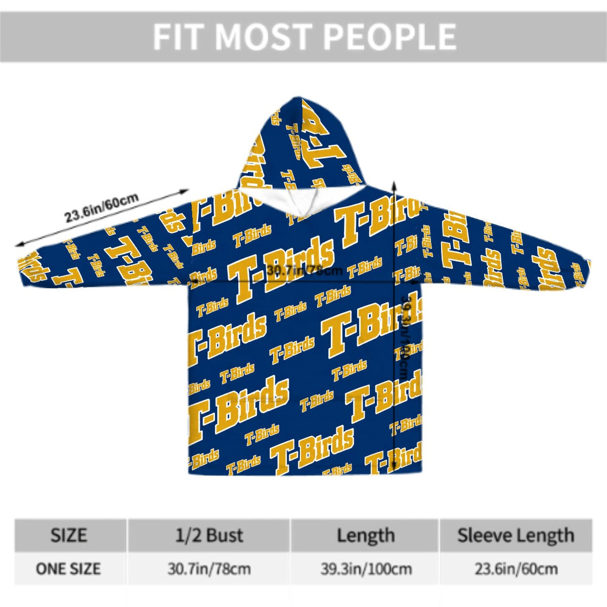 Adult Blanket Hoodie TBirds