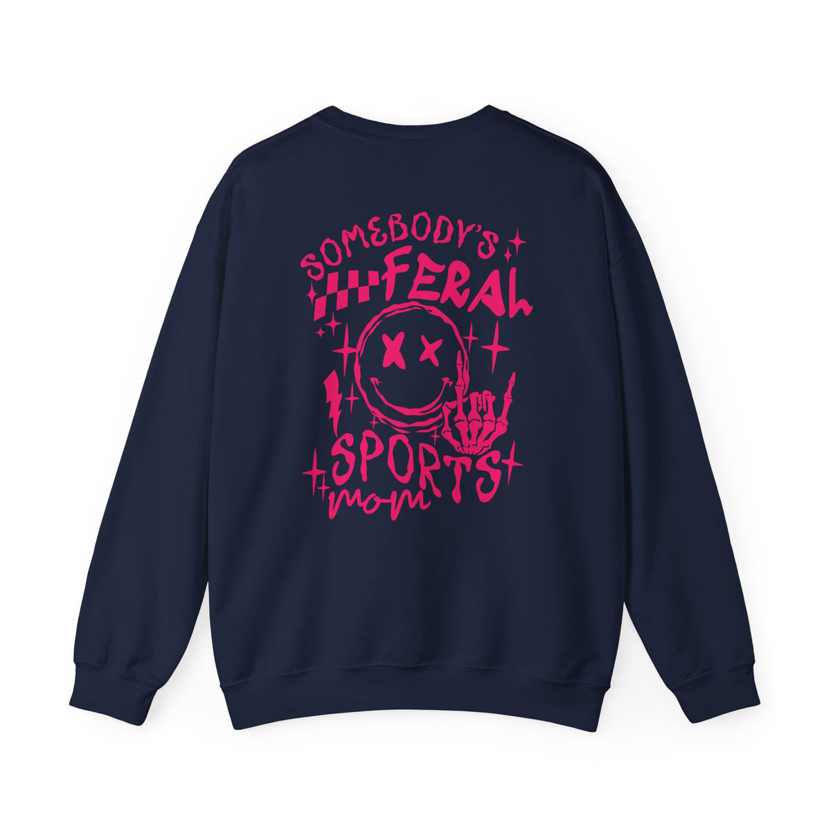 Feral Sports Mom Pink Font Crewneck Sweatshirt