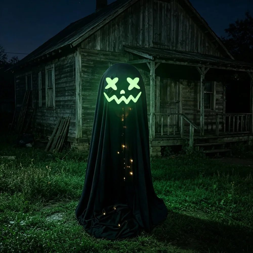Luminous Halloween Standing Ghost Decor Adjustable Gothic Outdoor Light-up Ghost