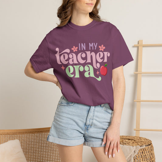 In My Teacher Era T-Shirt — Retro Floral Apple Teacher Tee