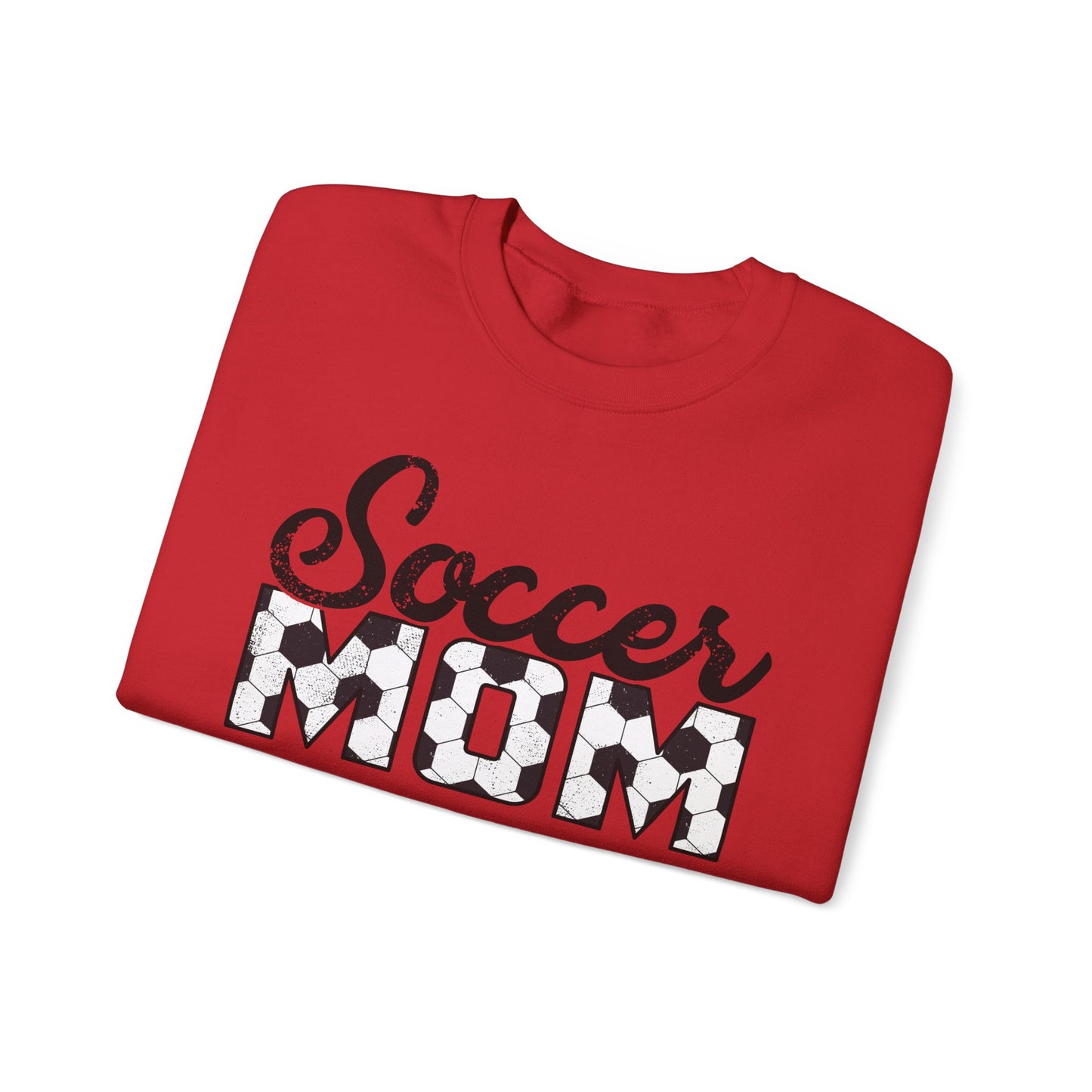 Soccer Mom Crewneck Sweatshirt — Ladies Soccer Mom Pullover with Soccer Ball Text