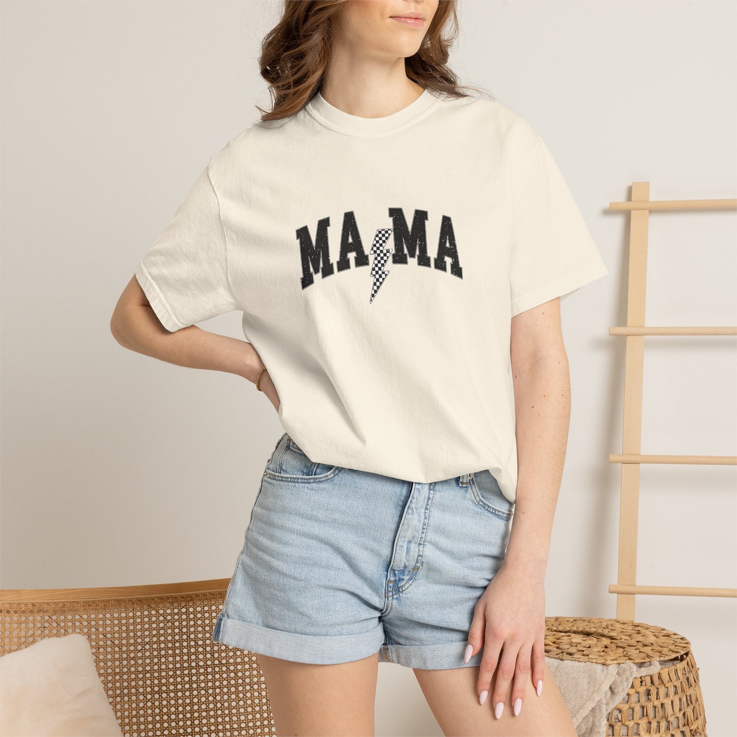 Mama Lightning T‑Shirt — “Running on School Pickup & Caffeine” Graphic Tee