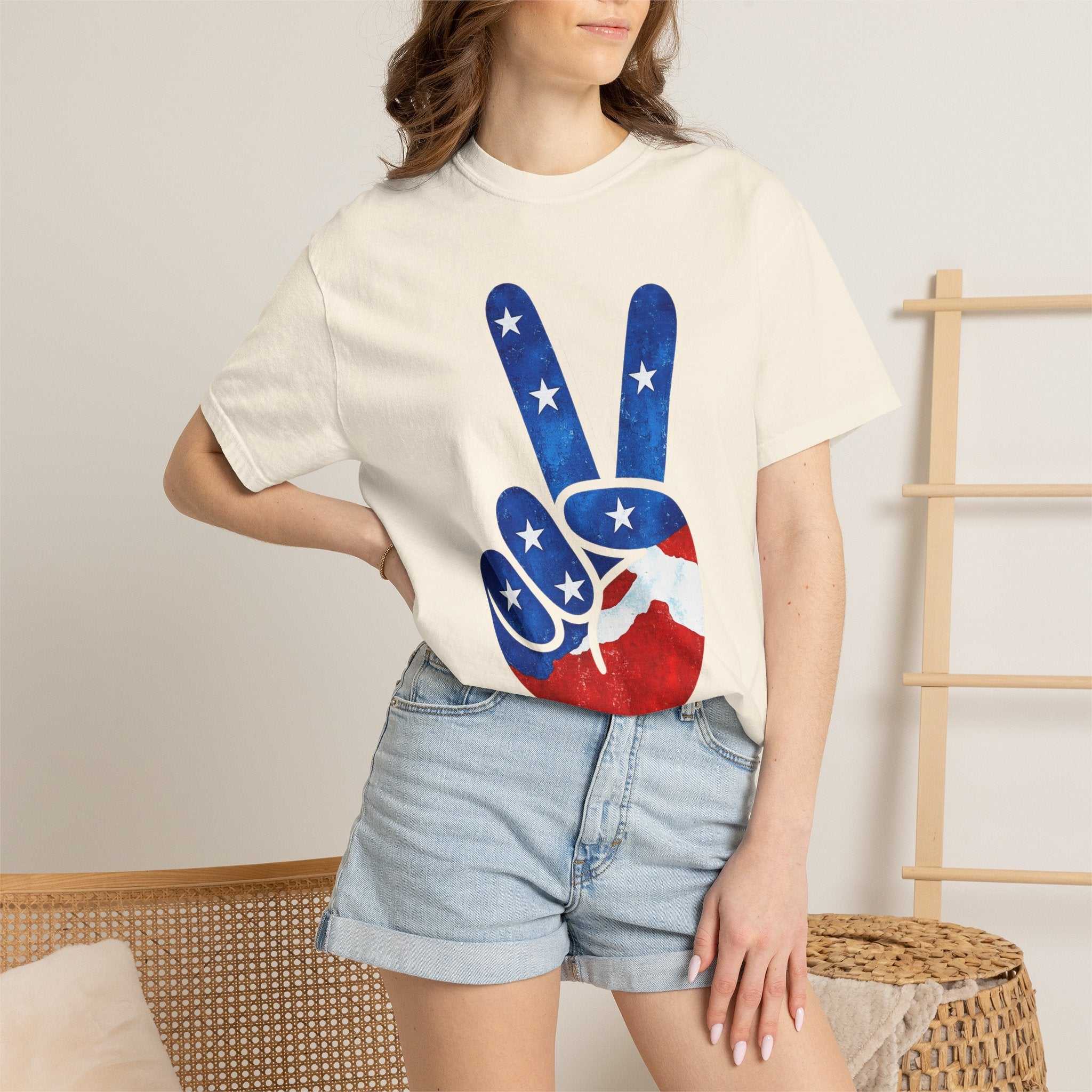 Peace Sign USA Flag T-Shirt – Patriotic Peace Graphic Tee