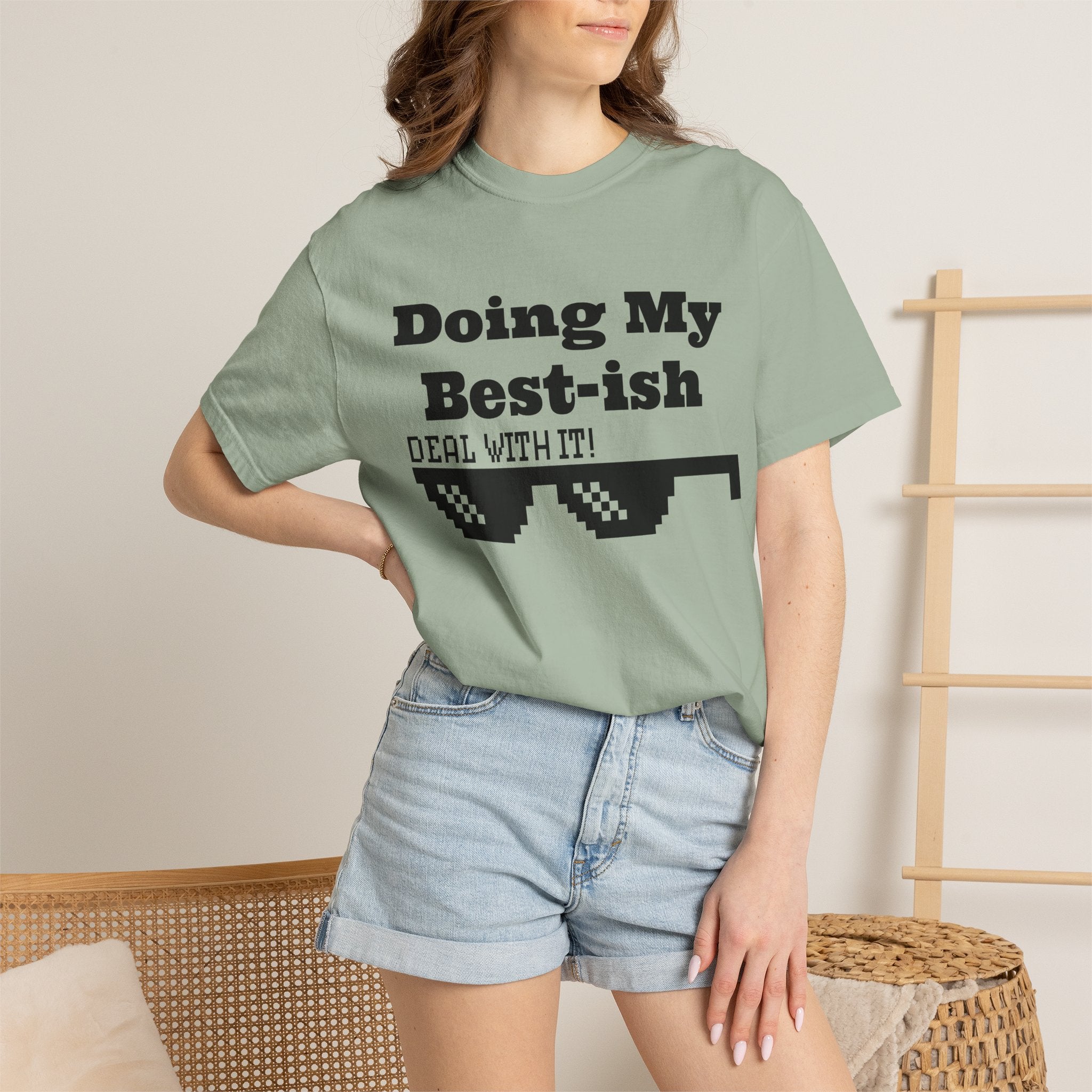 Doing My Best-ish T-Shirt — "Deal With It" Pixel Sunglasses Tee