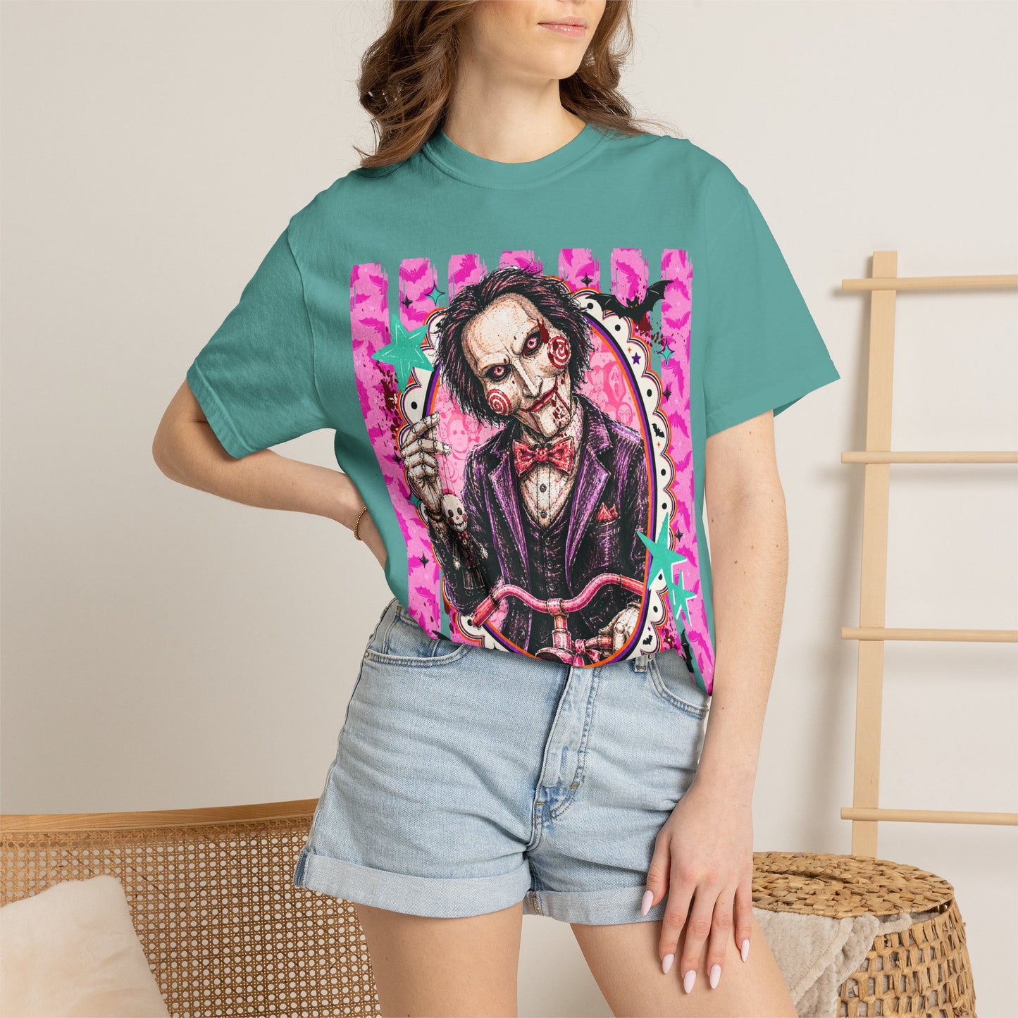 Horror Puppet Portrait T-Shirt — Creepy Ventriloquist Doll Art Tee