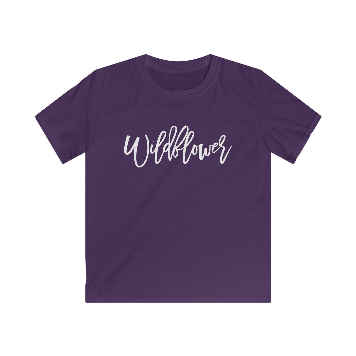 Kids Tee — "Wildflower" Script Graphic, Cute Floral Vibe for Young Girls