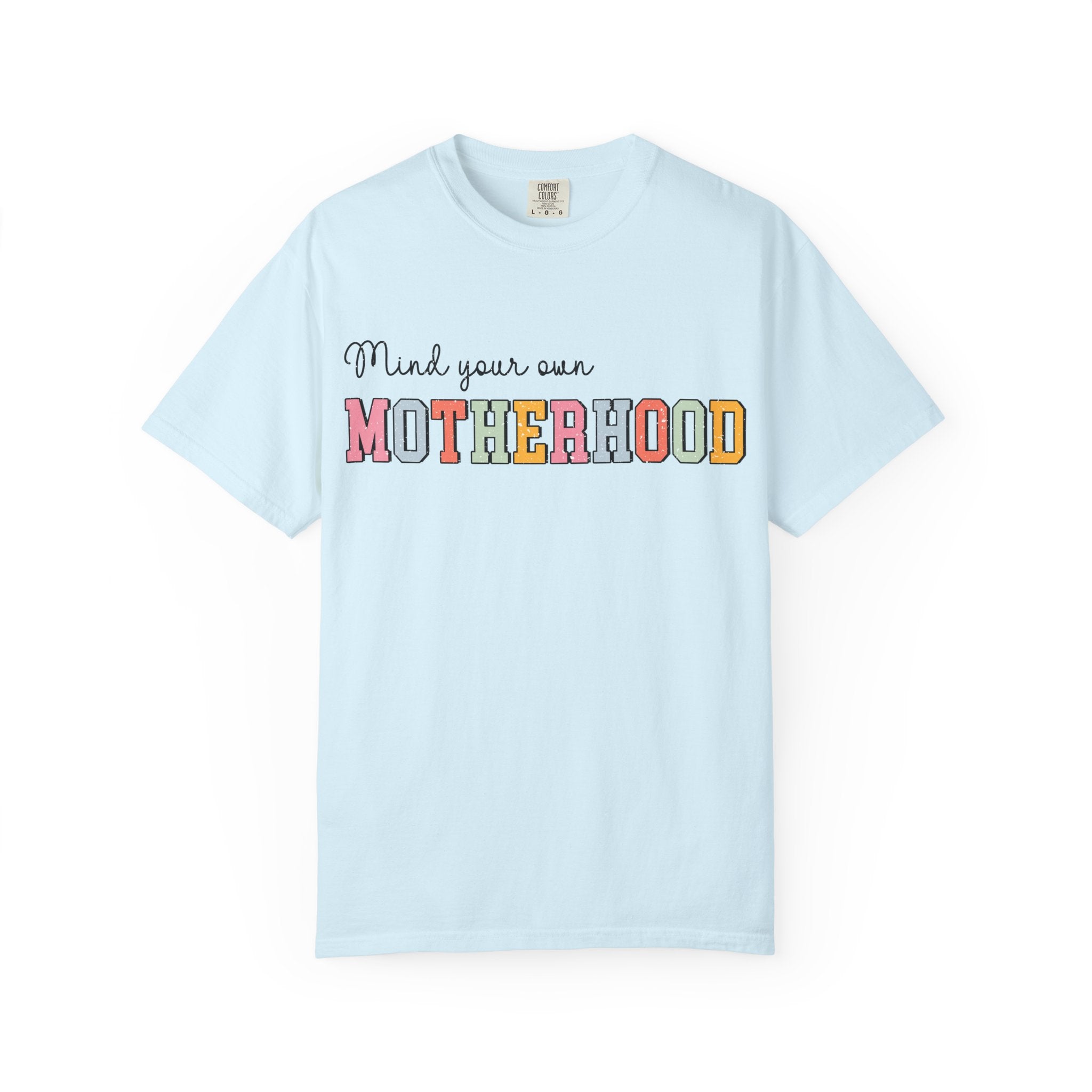 Mind Your Own Motherhood T-Shirt — Retro Colorblock Mom Tee