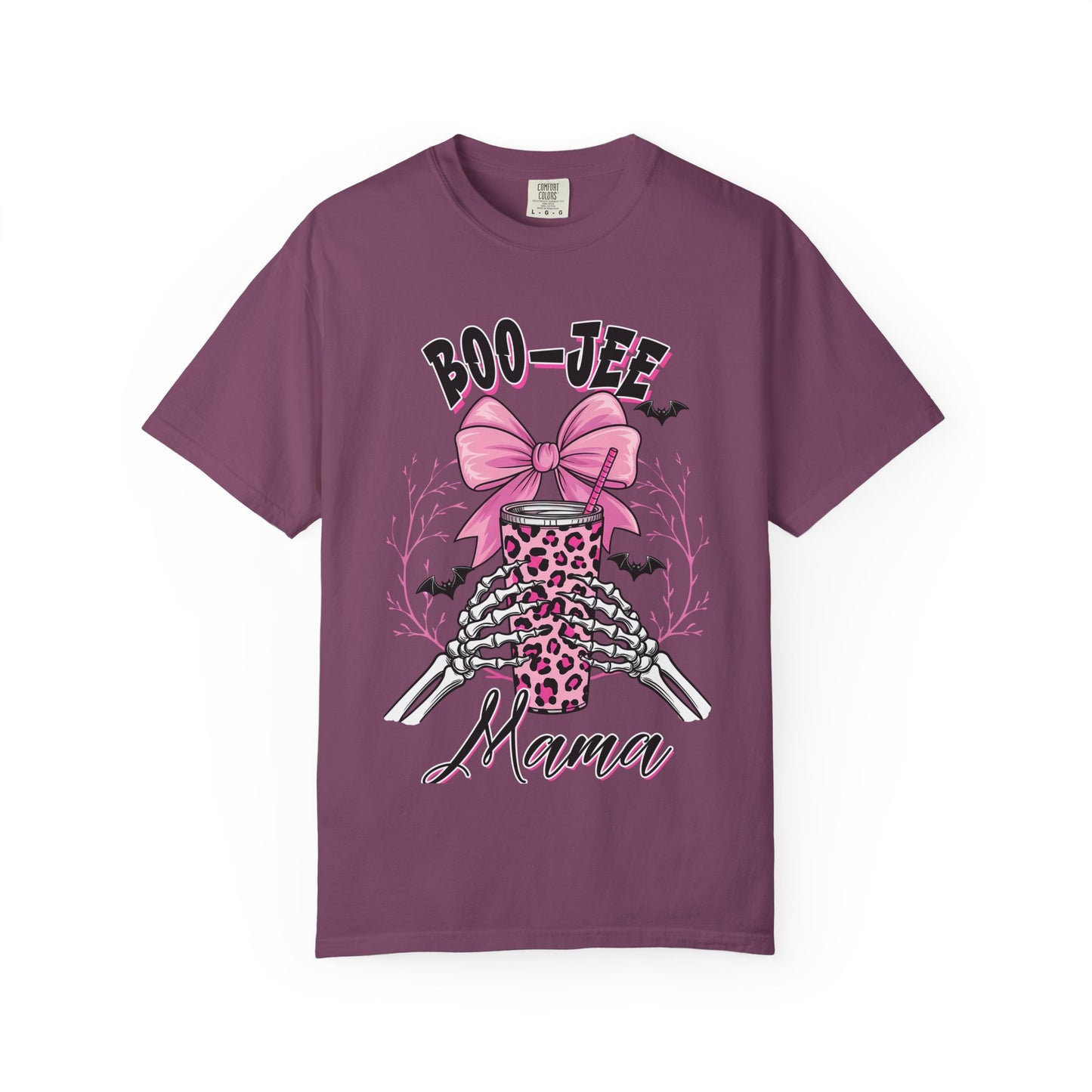Boo-jee Mama T-Shirt — Pink Leopard Skull Coffee Travel Mug Graphic Tee