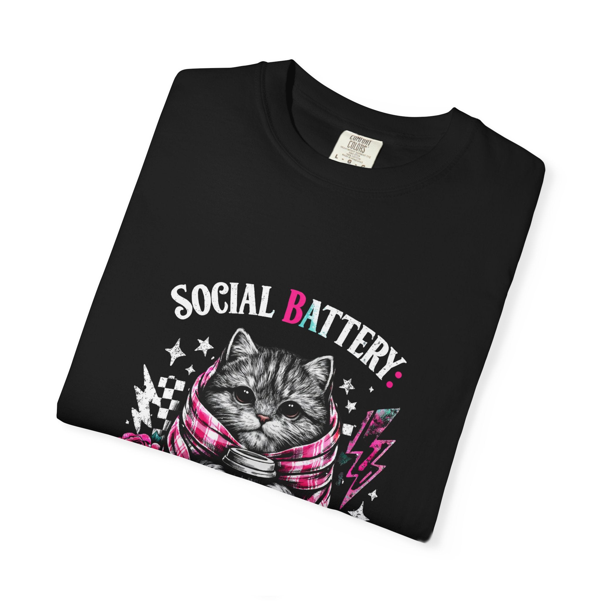 Critically Low Cat T-Shirt — Cute Goth Cat Graphic Tee