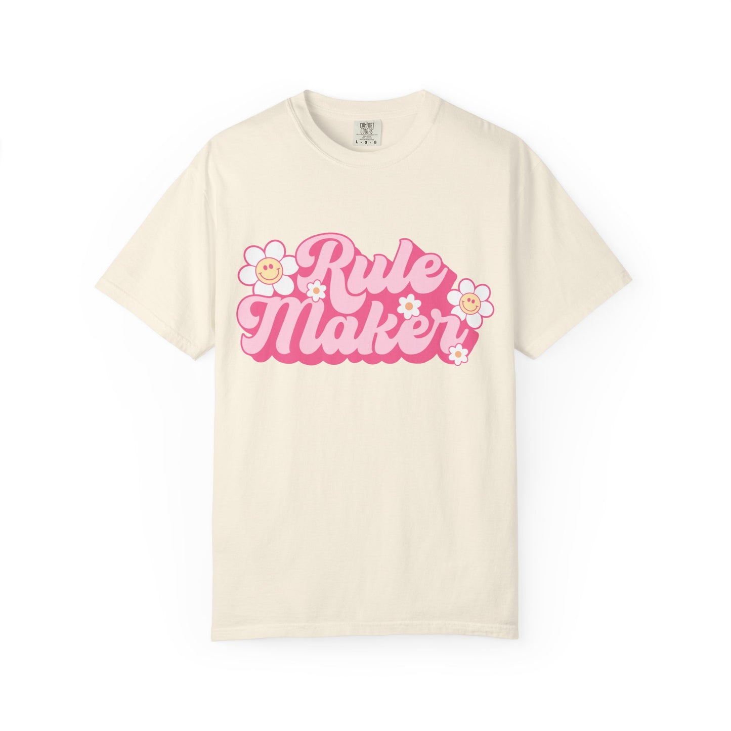 Rule Maker T-Shirt — Retro Floral Pink Graphic Tee