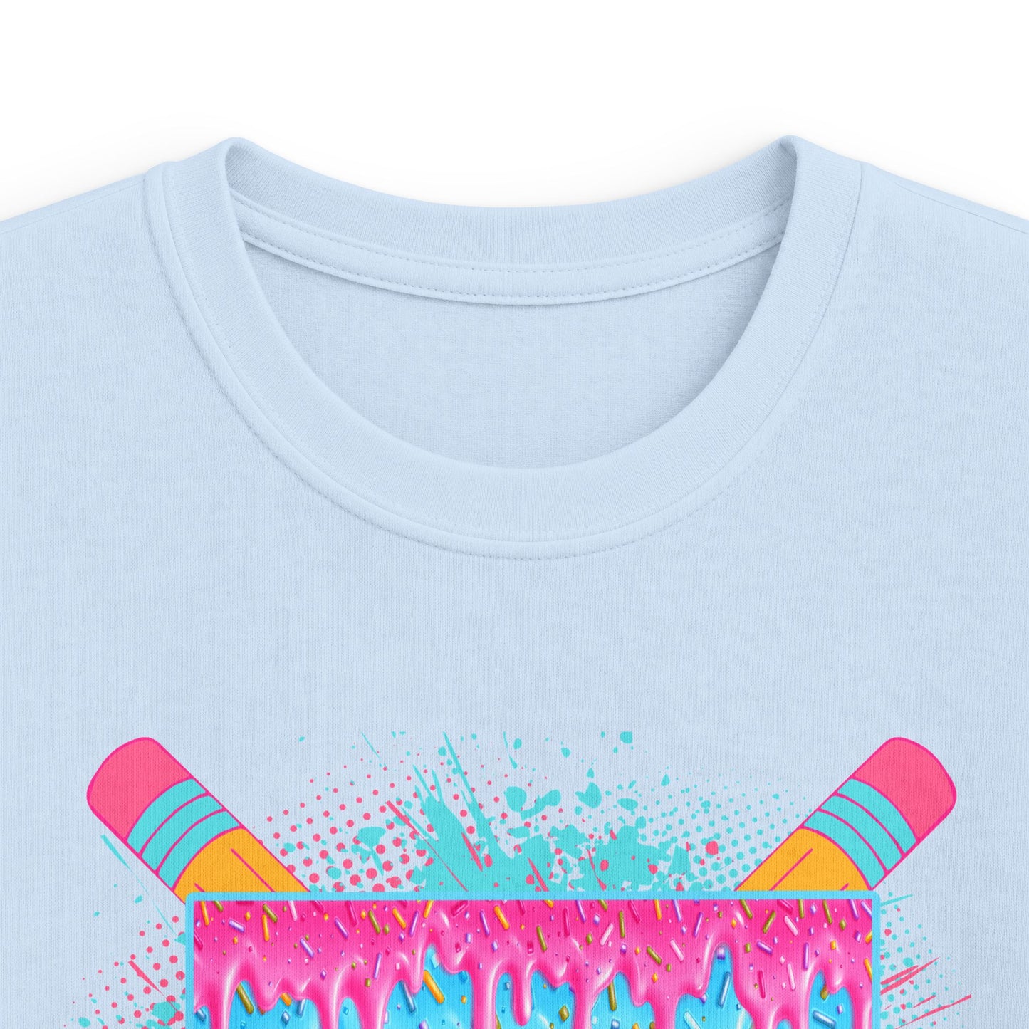 Second Grade Drip Kids T‑Shirt — Colorful Pencil Back‑to‑School Tee
