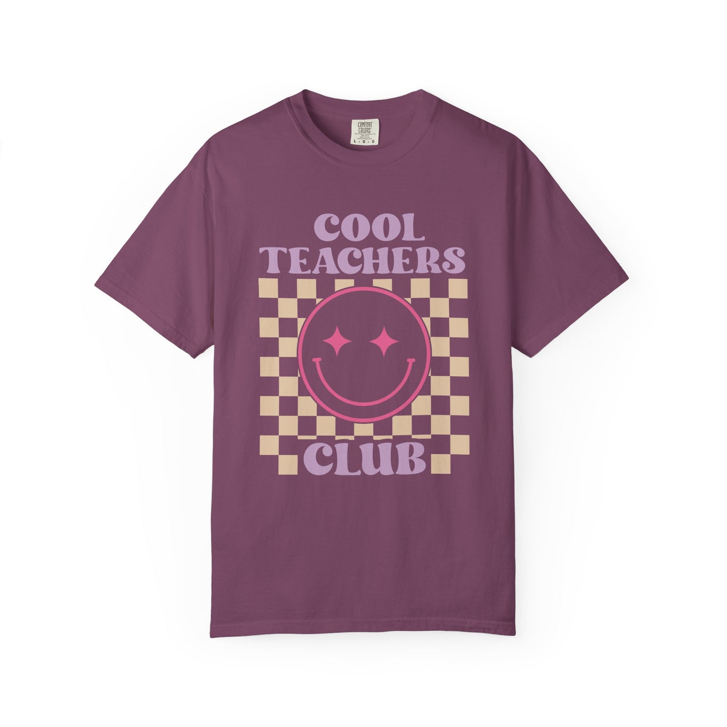Cool Teachers Club T-Shirt — Retro Checkerboard Smiley Teacher Tee