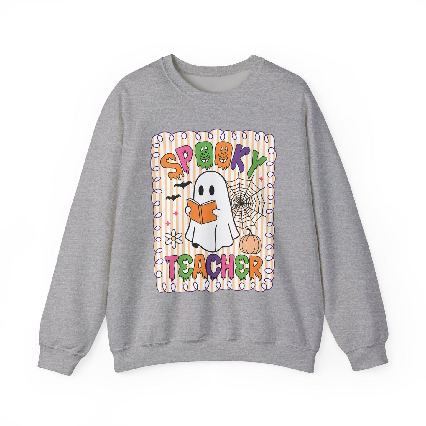 Spooky Teacher Sweatshirt — Cute Ghost Halloween Crewneck for Educators
