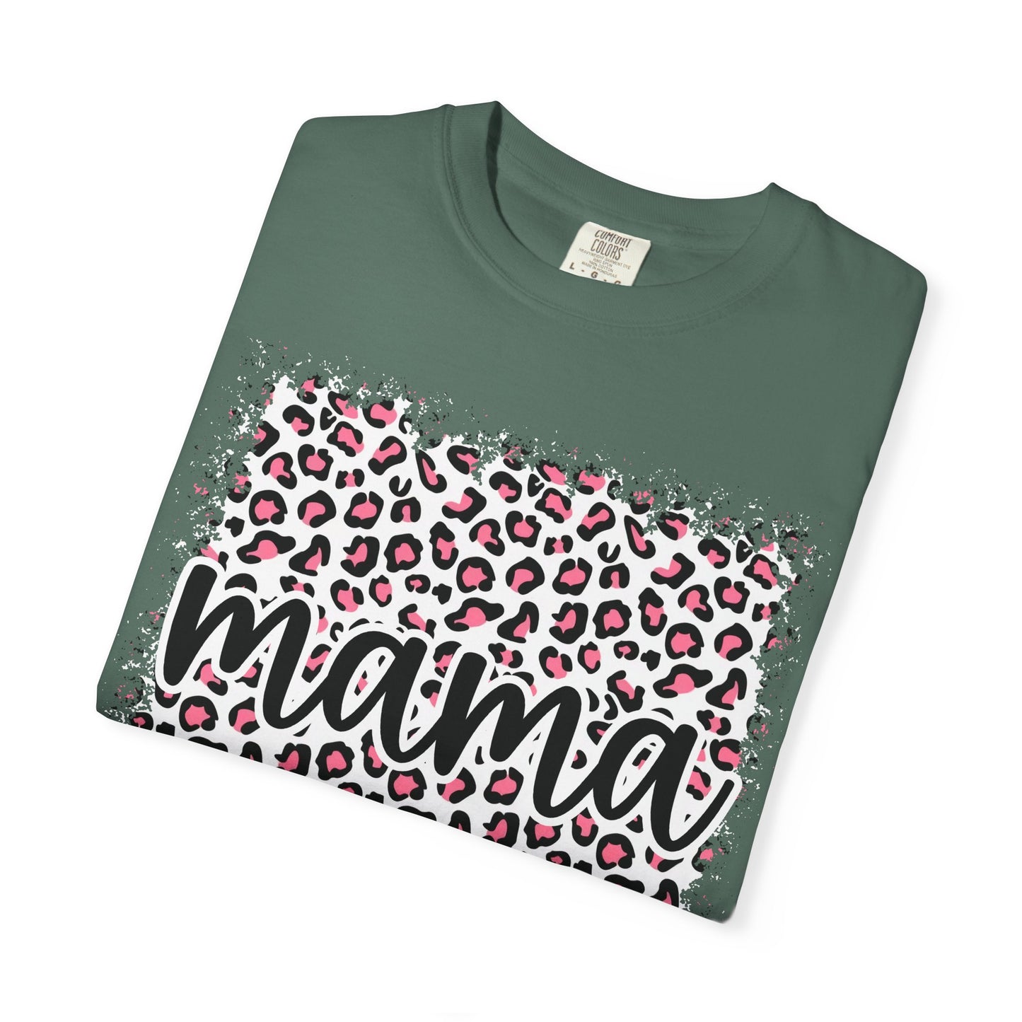 Mama Leopard Print T-Shirt – Floral Pink Cheetah Graphic Tee for Moms