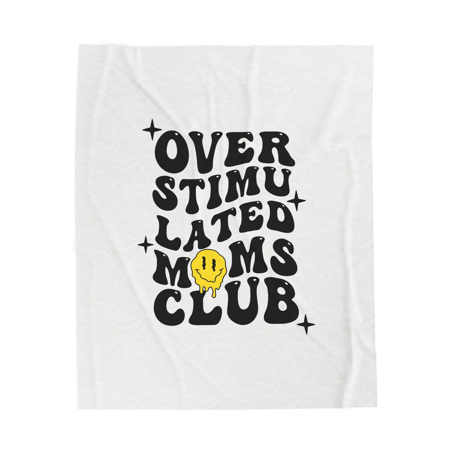 Overstimulated Moms Club Velveteen Plush Blanket — Funny Mom Gift Cozy Throw