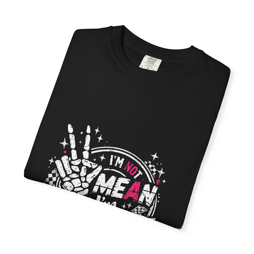 I'm Not Mean I'm Spicy Nice T-Shirt — Edgy Gothic Floral Skeleton Peace Tee