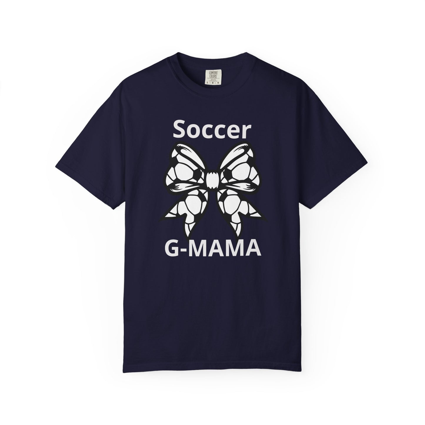 Butterfly Bow Graphic T-Shirt — 'Soccer Mama' Subtle Text