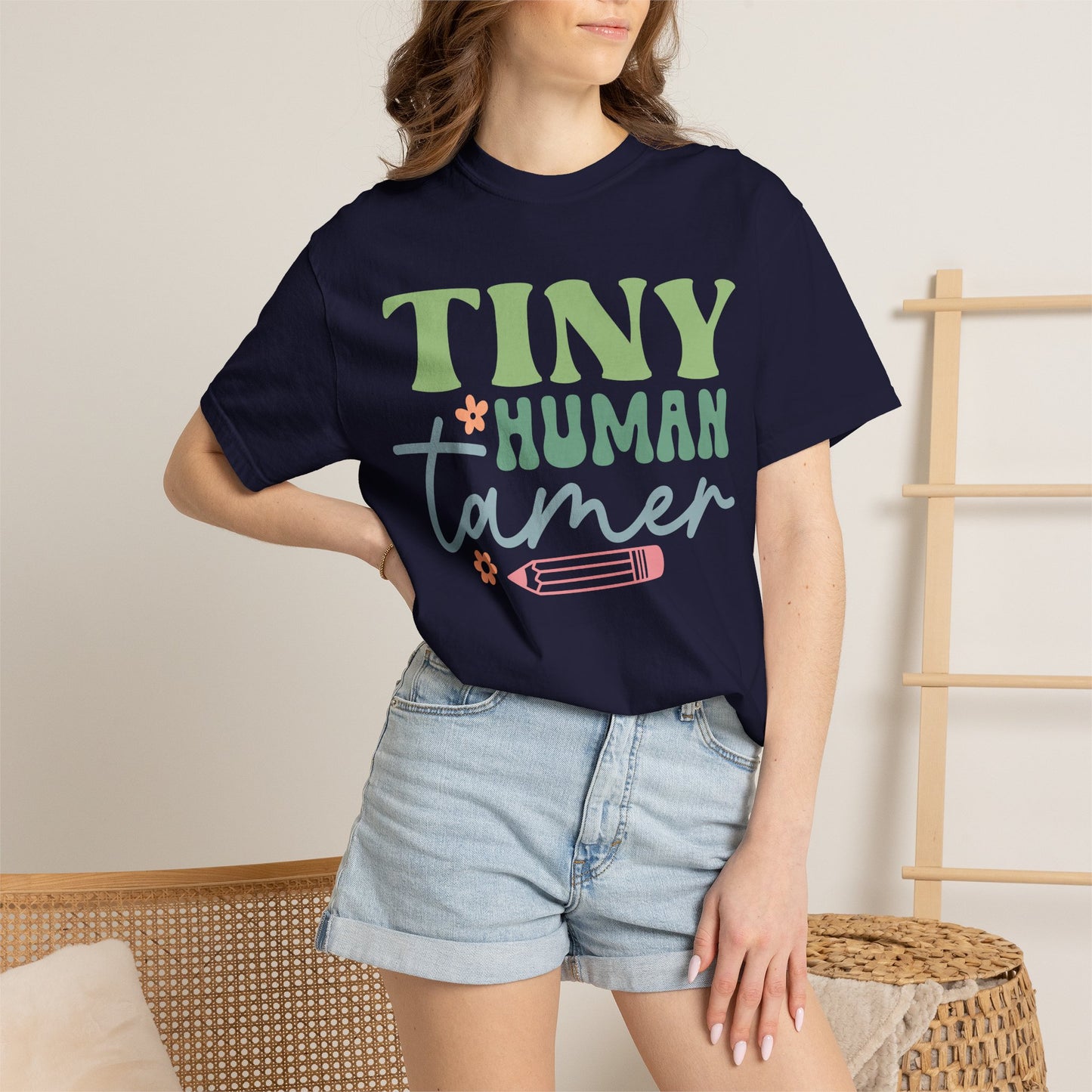 Tiny Human Tamer T-Shirt – Cute Parent/Teacher Graphic Tee