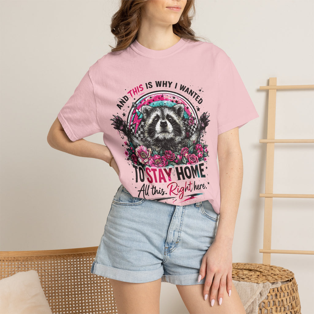 Raccoon "To Stay Home" Graphic T-Shirt
