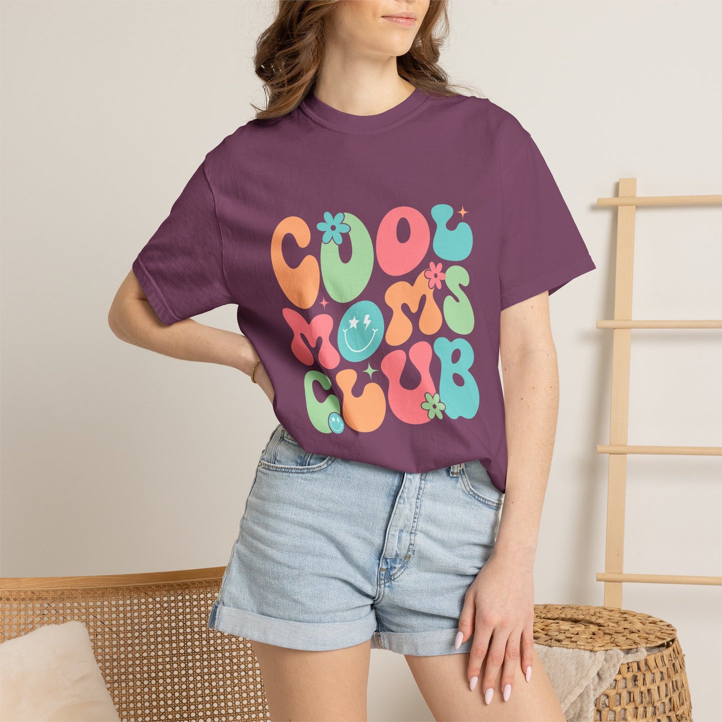 Cool Mom Club T-Shirt — Retro Floral Graphic Tee for Moms
