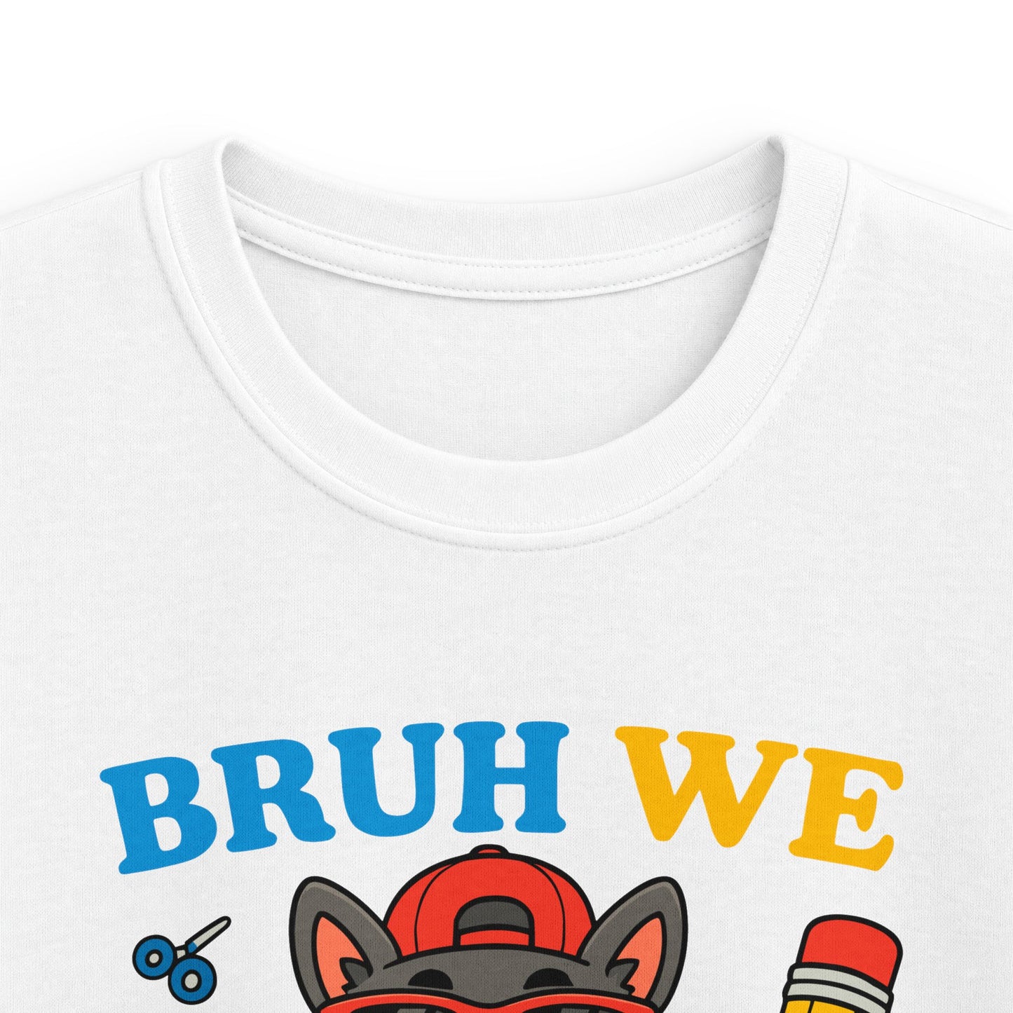 Kids T-Shirt — “Bruh We Back” Back-to-School Cat Graphic Tee