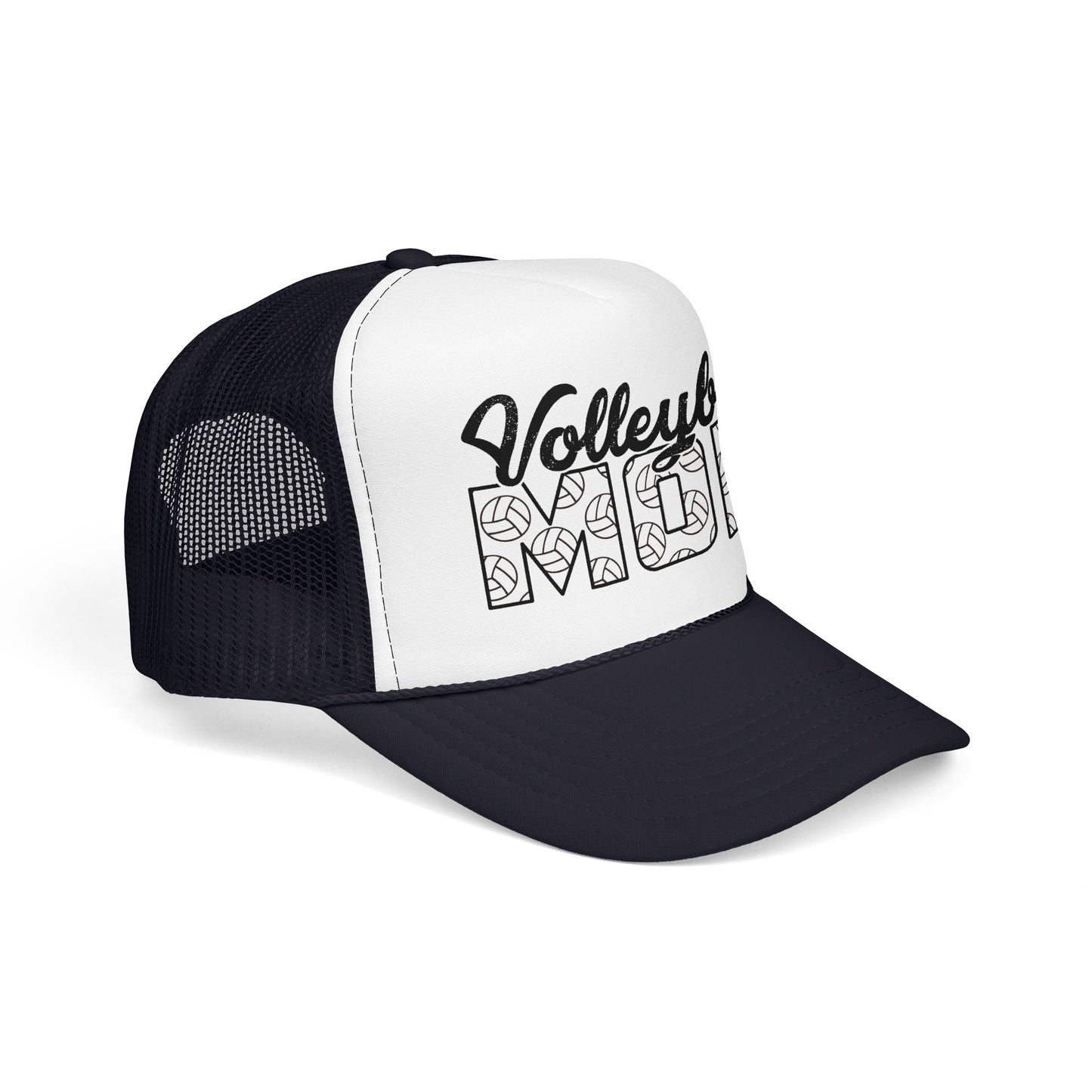 Volleyball Mom Trucker Hat – Foam Mesh Cap with Volleyball Pattern