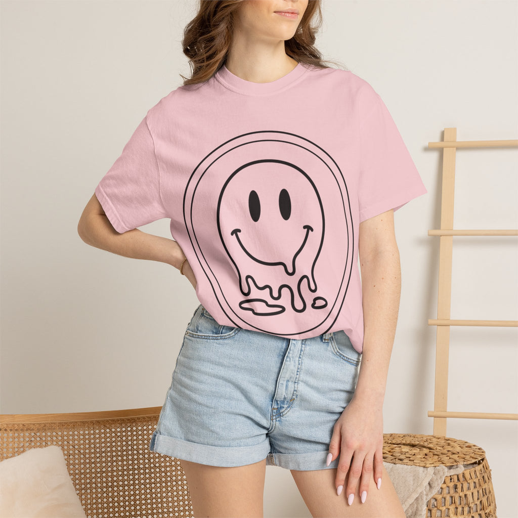 Smiley Melt T-Shirt — Dripping Smiley Graphic Tee