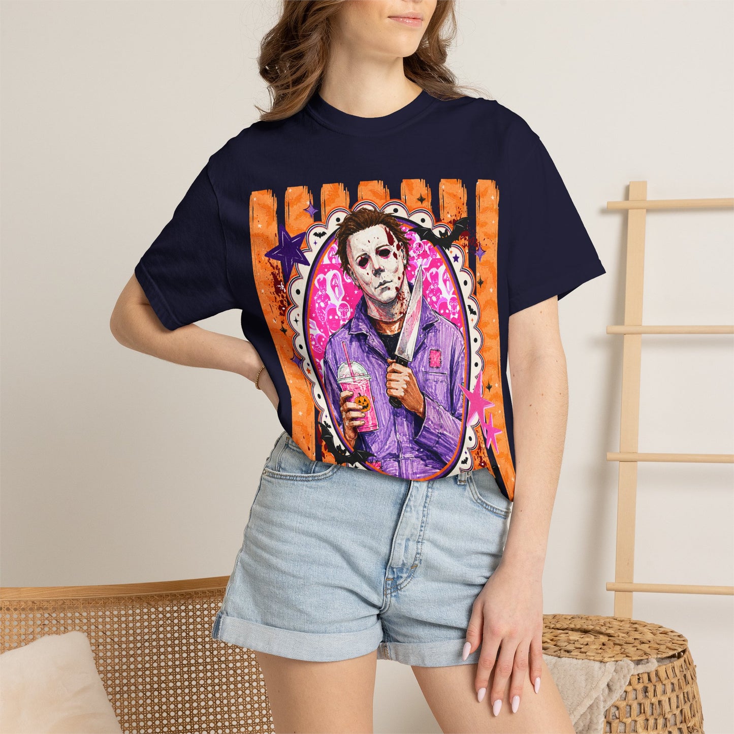 Horror Portrait T-Shirt — Retro Masked Killer Graphic Tee