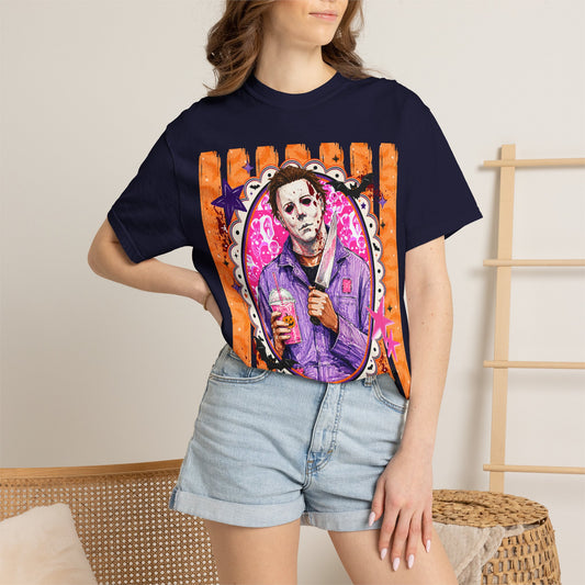 Horror Portrait T-Shirt — Retro Masked Killer Graphic Tee