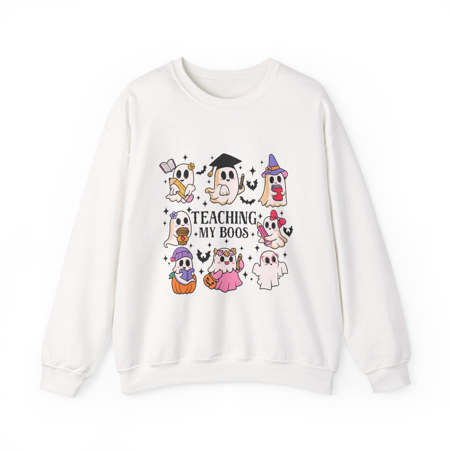 Teacher Halloween Sweatshirt - "Teaching My Boos" Cute Ghosts Crewneck