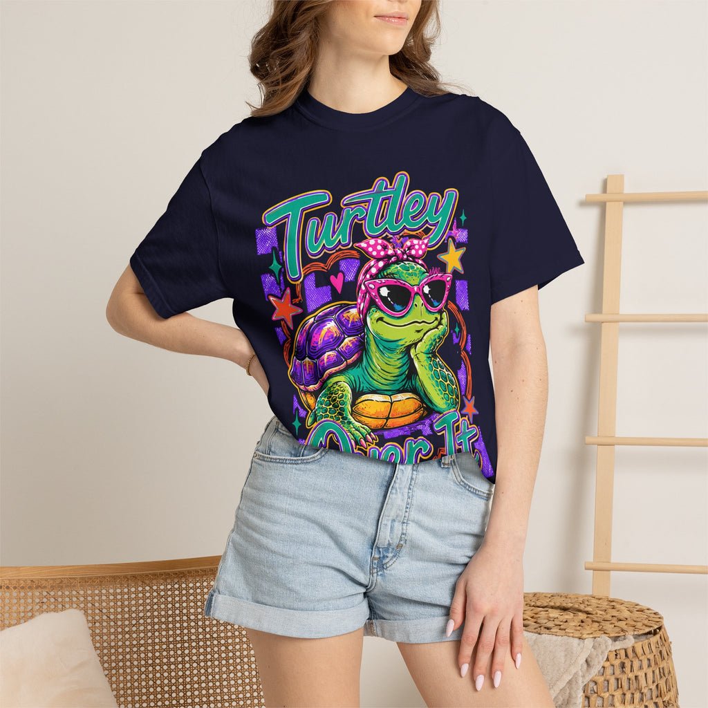 T-Shirt — "Turtley Over It" Retro Turtle Graphic Tee