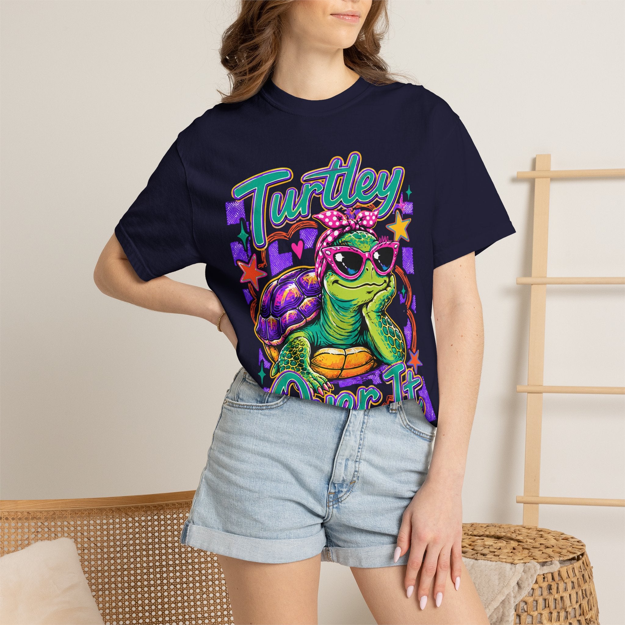 T-Shirt — "Turtley Over It" Retro Turtle Graphic Tee