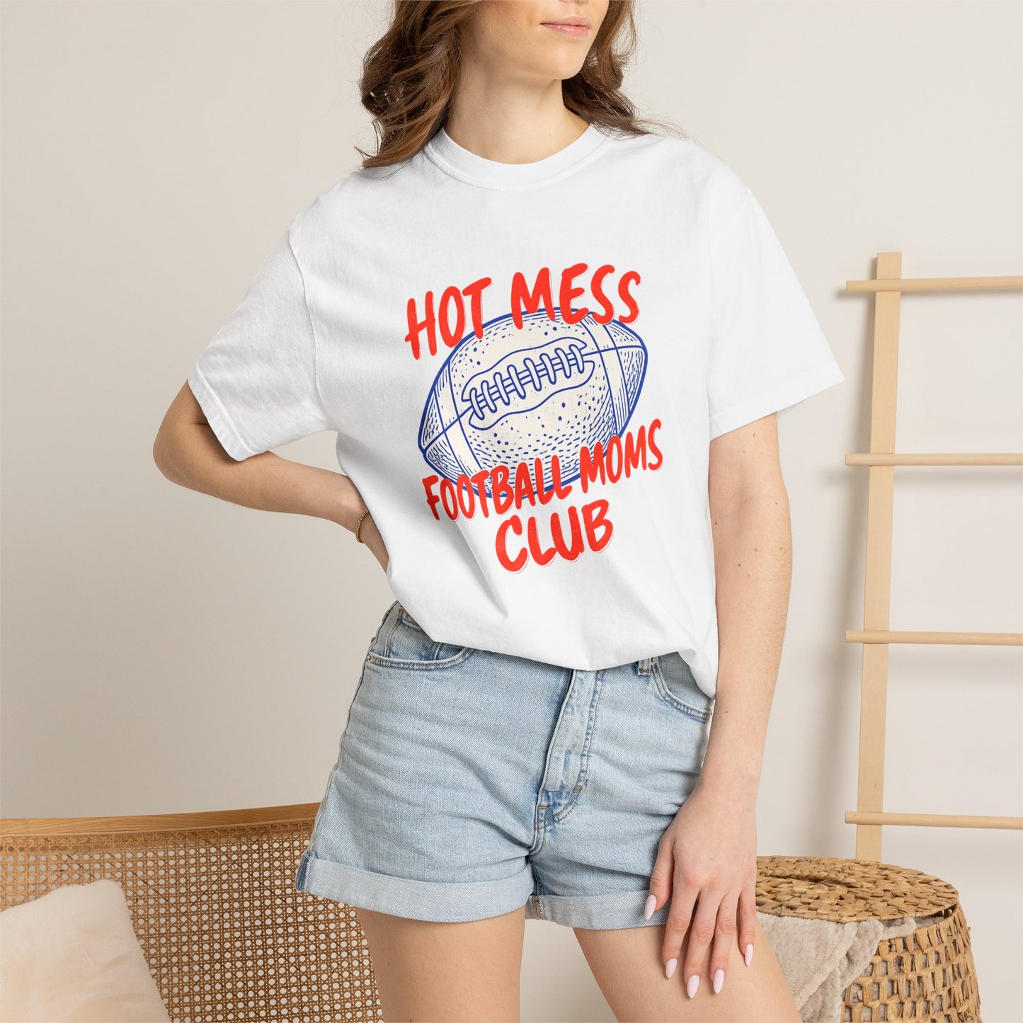 Hot Mess Football Moms Club T-Shirt