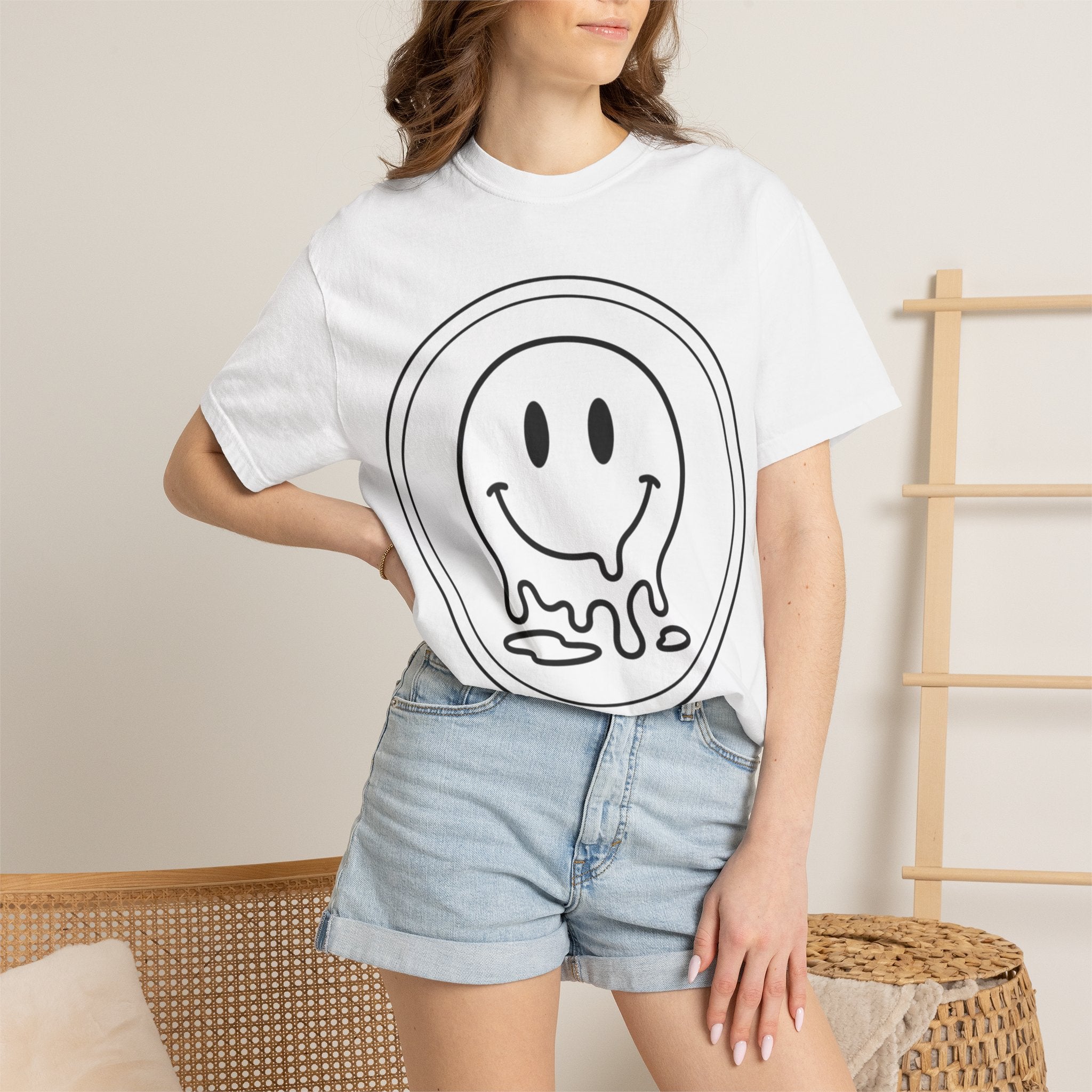 Smiley Melt T-Shirt — Dripping Smiley Graphic Tee