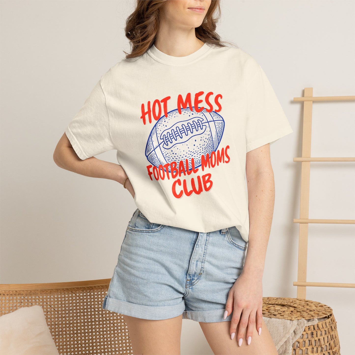 Hot Mess Football Moms Club T-Shirt