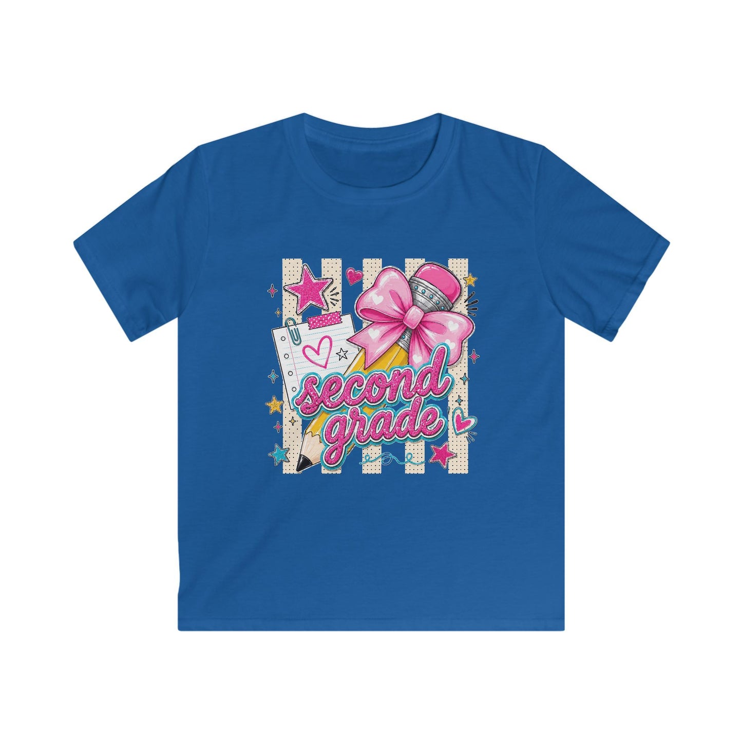 Second Grade Kids T-Shirt – Pink Bow Back-to-School Tee