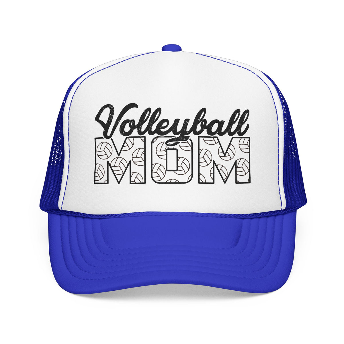 Volleyball Mom Trucker Hat – Foam Mesh Cap with Volleyball Pattern