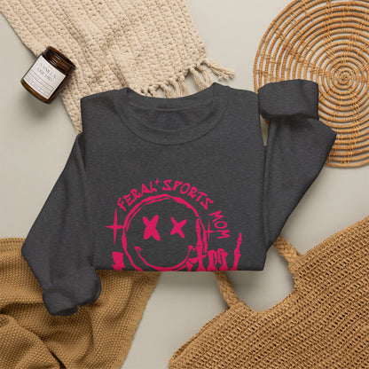 Feral Sports Mom Pink Font Crewneck Sweatshirt