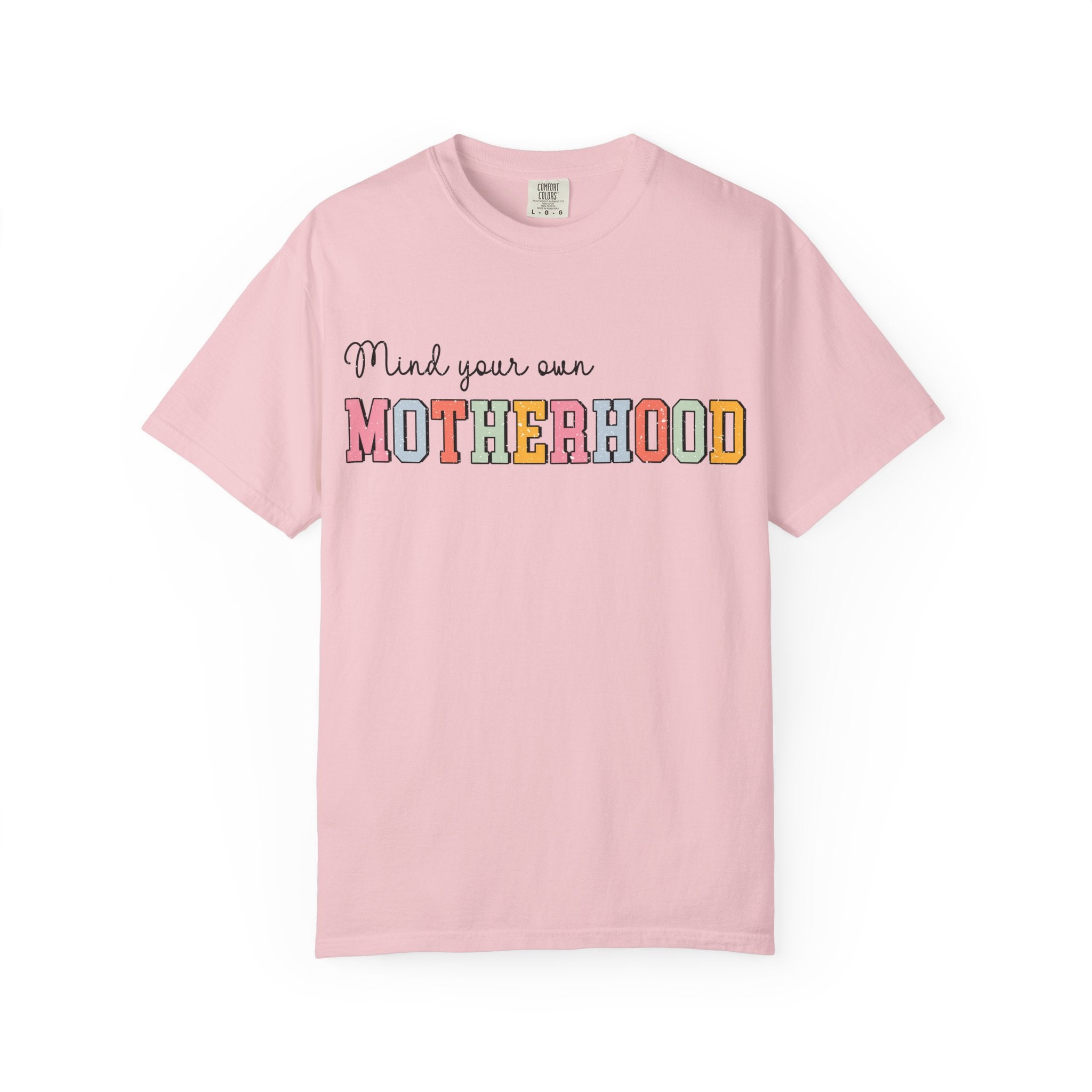 Mind Your Own Motherhood T-Shirt — Retro Colorblock Mom Tee