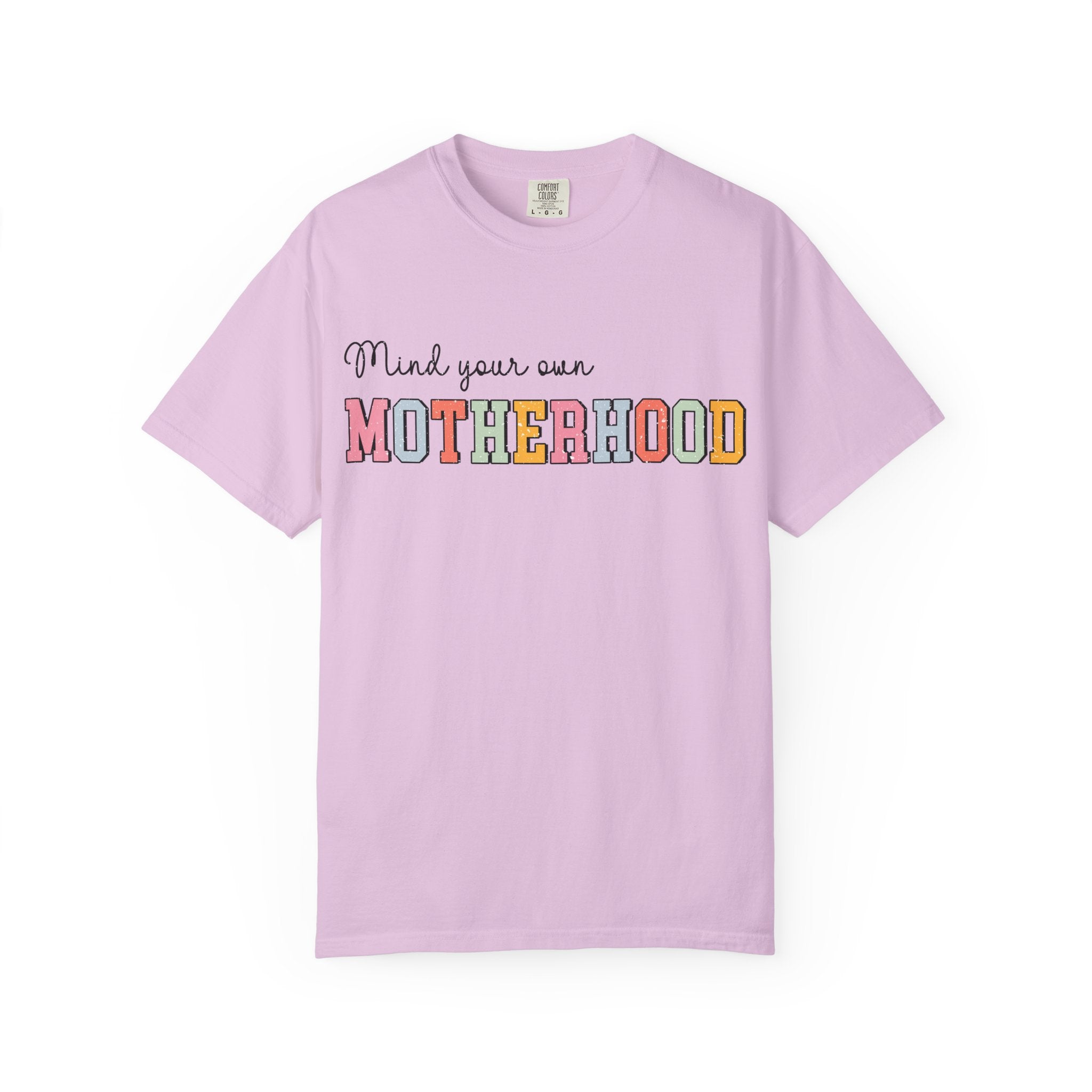 Mind Your Own Motherhood T-Shirt — Retro Colorblock Mom Tee