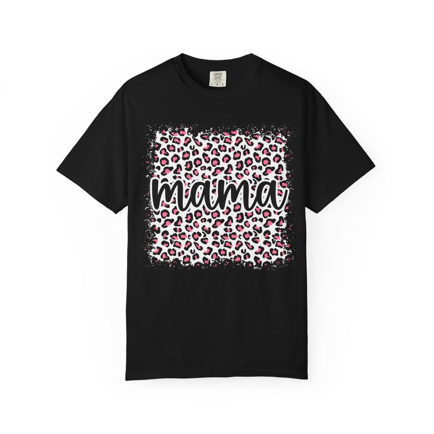 Mama Leopard Print T-Shirt – Floral Pink Cheetah Graphic Tee for Moms