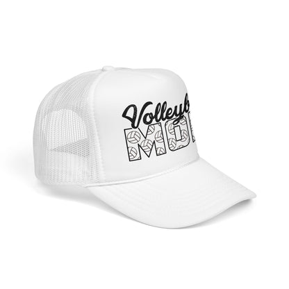Volleyball Mom Trucker Hat – Foam Mesh Cap with Volleyball Pattern