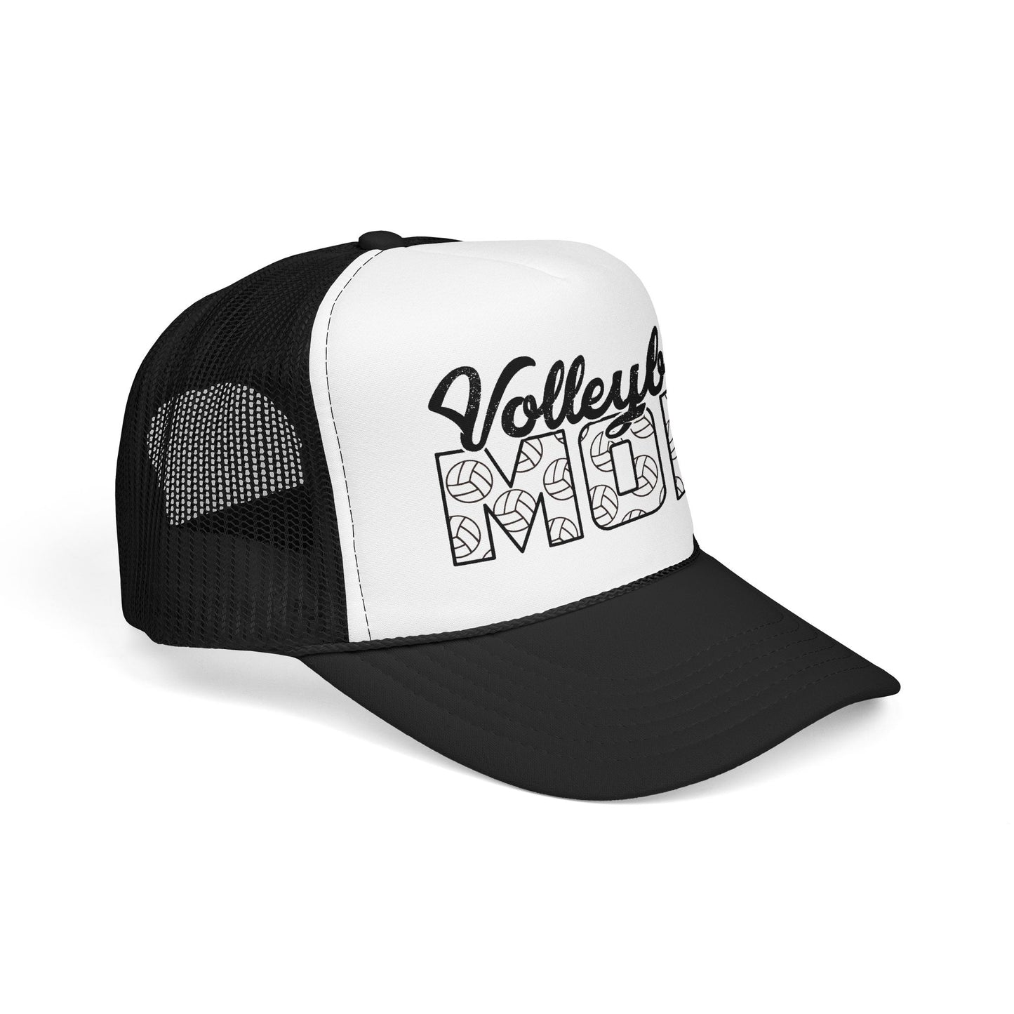 Volleyball Mom Trucker Hat – Foam Mesh Cap with Volleyball Pattern