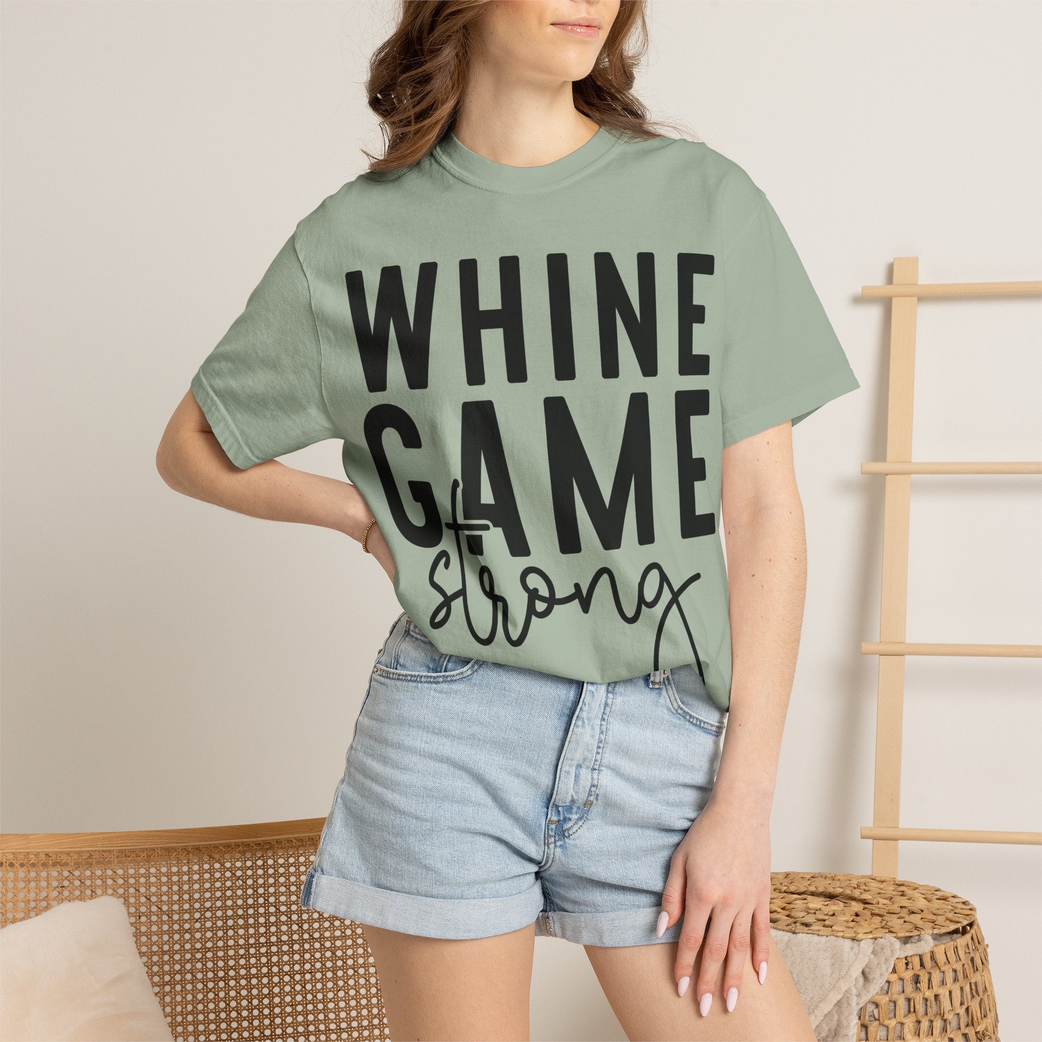 Whine Game Strong T-Shirt — Funny Wine Lover Graphic Tee
