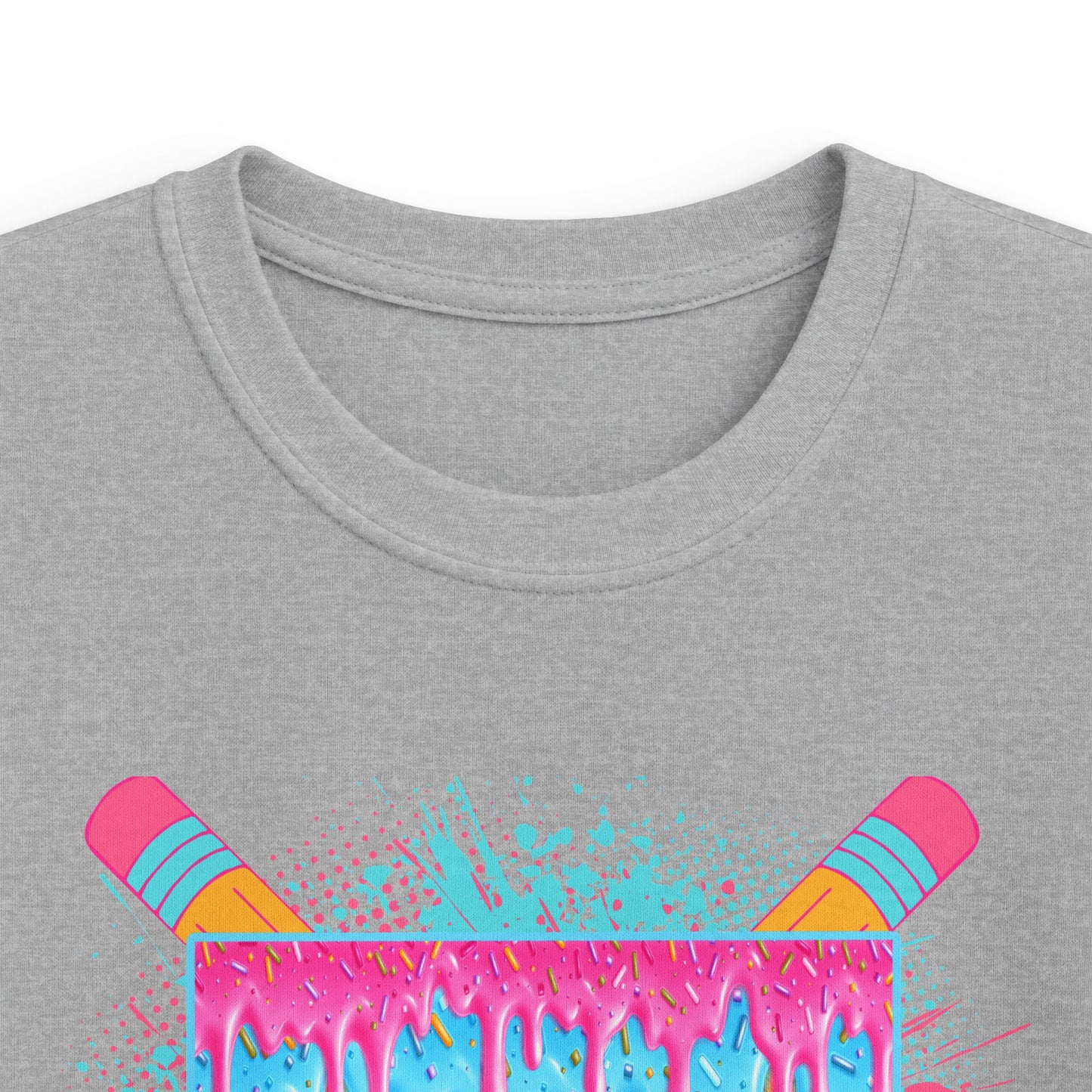 Kindergarten Crew Kids Tee — Colorful Pencil Drip Back-to-School Shirt